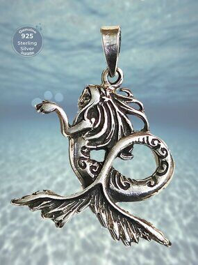 Sterling Silver 925 MERMAID Pendant Charm